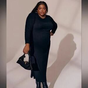 Future collection GABRIELLA KAREFA-JOHNSON black knit dress size 4X